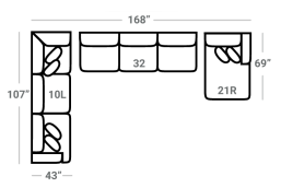 495 3Pc Stanton Sectional - Custom