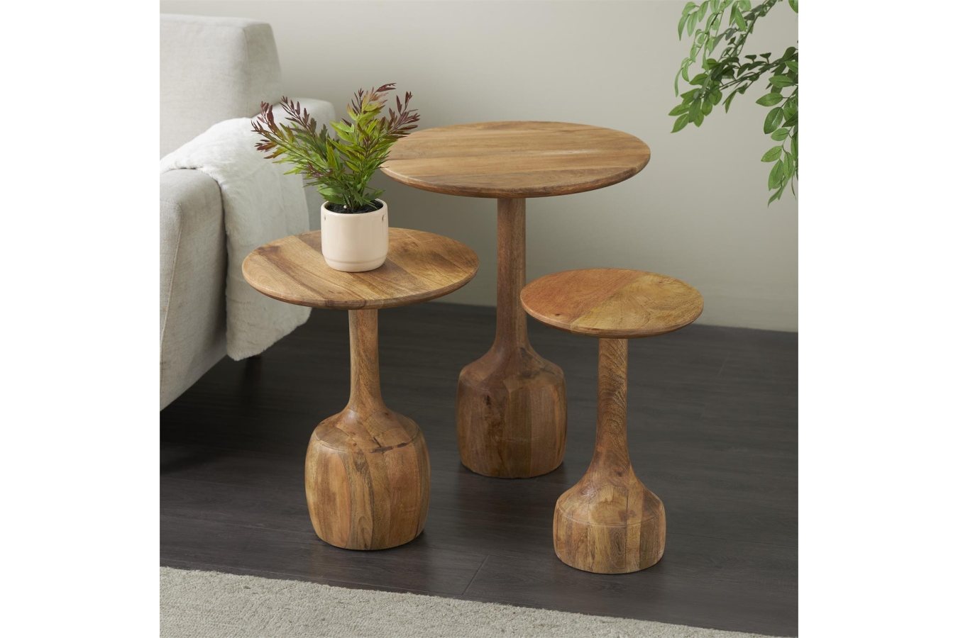 Mango Wood Accent Tables (Set of 3)