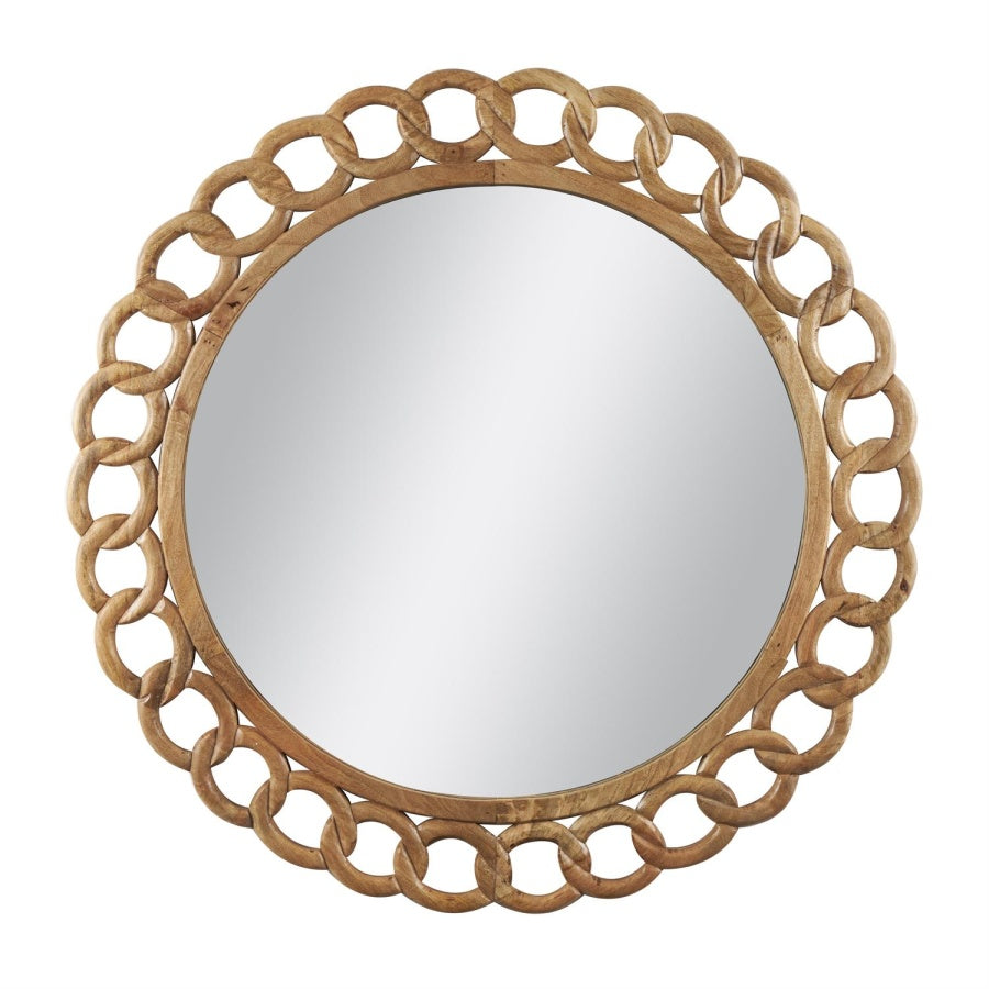 Brown Mango Wood Chain Link Mirror