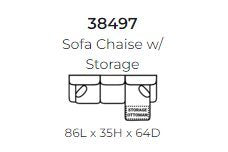 384 Stanton Sofa Chaise w/ Storage - Custom