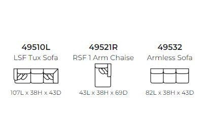 495 3Pc Stanton Sectional - Zaftig Parchment