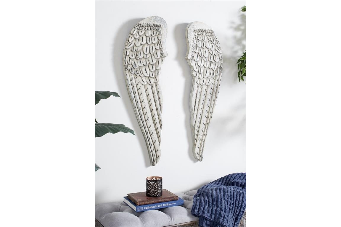 White Wooden Bird Carved Wings