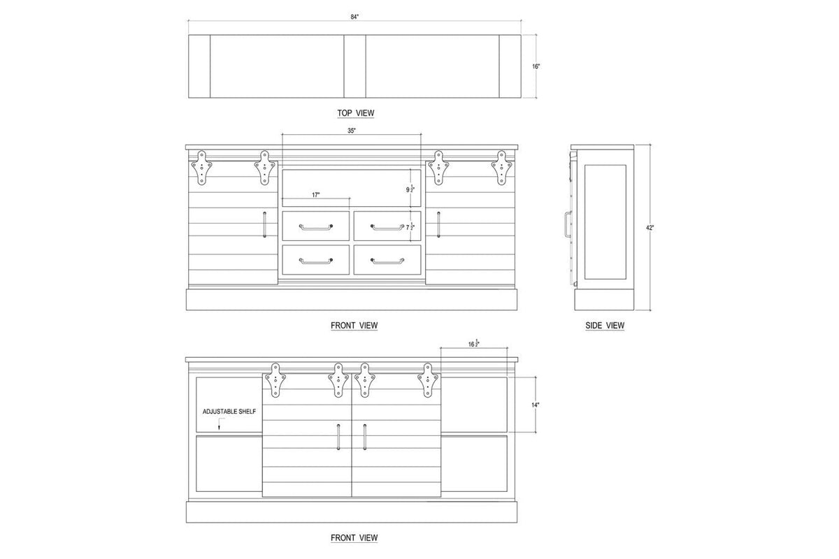 Sonoma Media Console - White Harvest & Driftwood