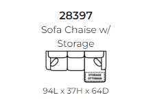 283 Stanton Sofa Chaise w/ Storage - Custom