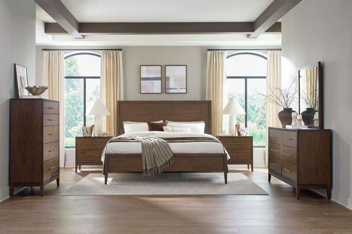 Jasper Modern Walnut Panel Bed