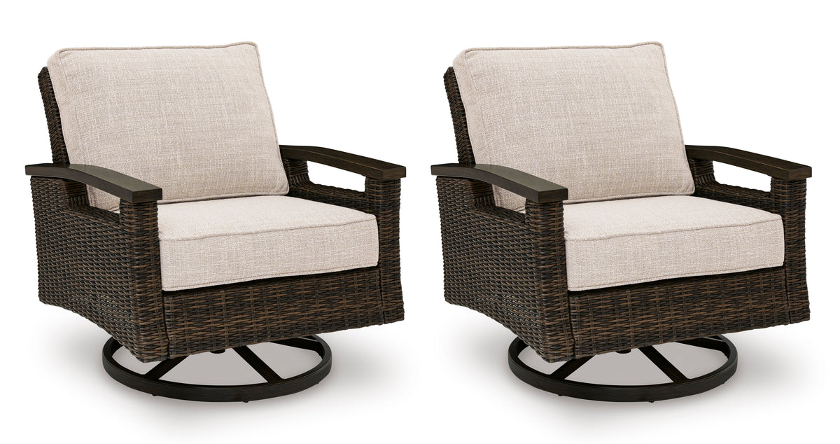 Monterey Point Dark Brown Outdoor Swivel Lounge Chairs (Set of 2)