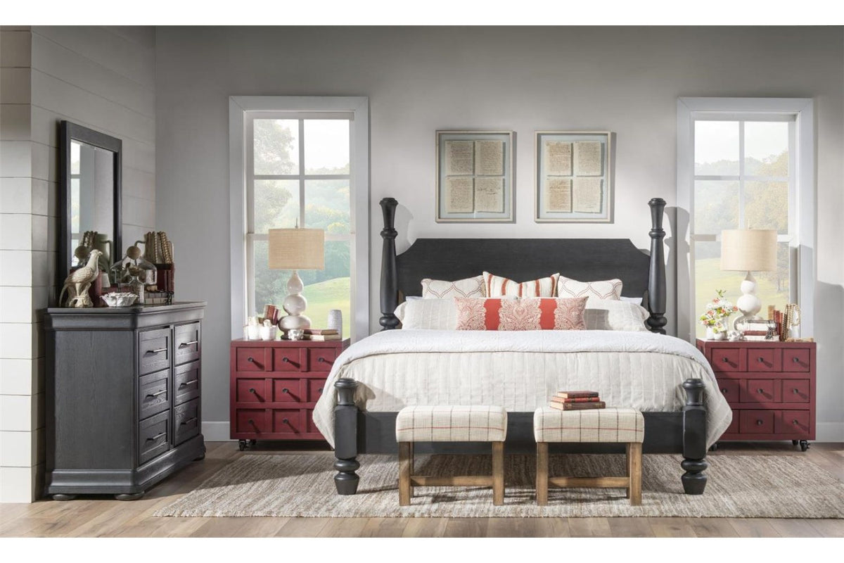 Country Living 3-Drawer Nightstand with Casters