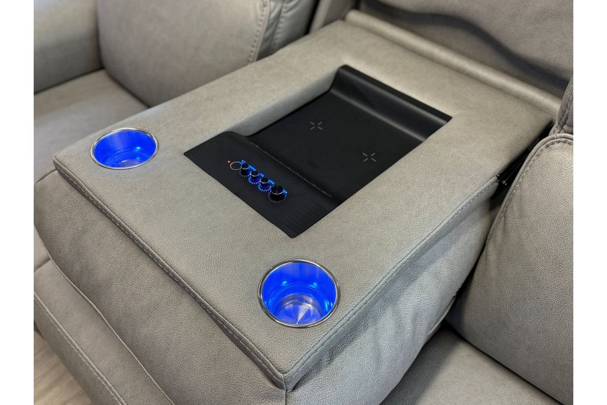 Jumbo Steel Home Theater Power Reclining Sofa