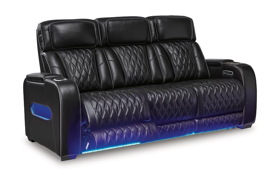 Boyington Black Triple Power Sofa