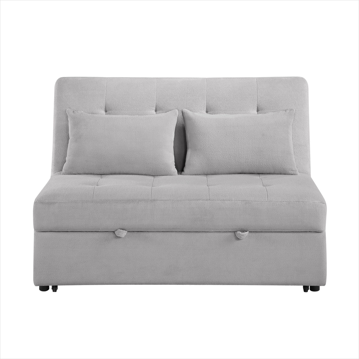 Aerie Light Gray Velvet Click-Clack Sofa Bed