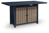 East Beach Outdoor Fire Pit Bar Table with Two Bar Stools