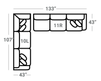 431 2Pc Stanton Sectional - Custom