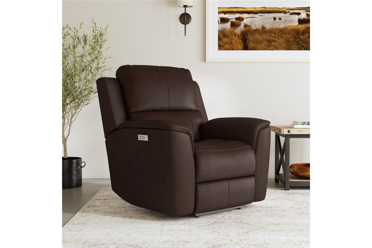 Henry Burnt Umber Leather Power Recliner
