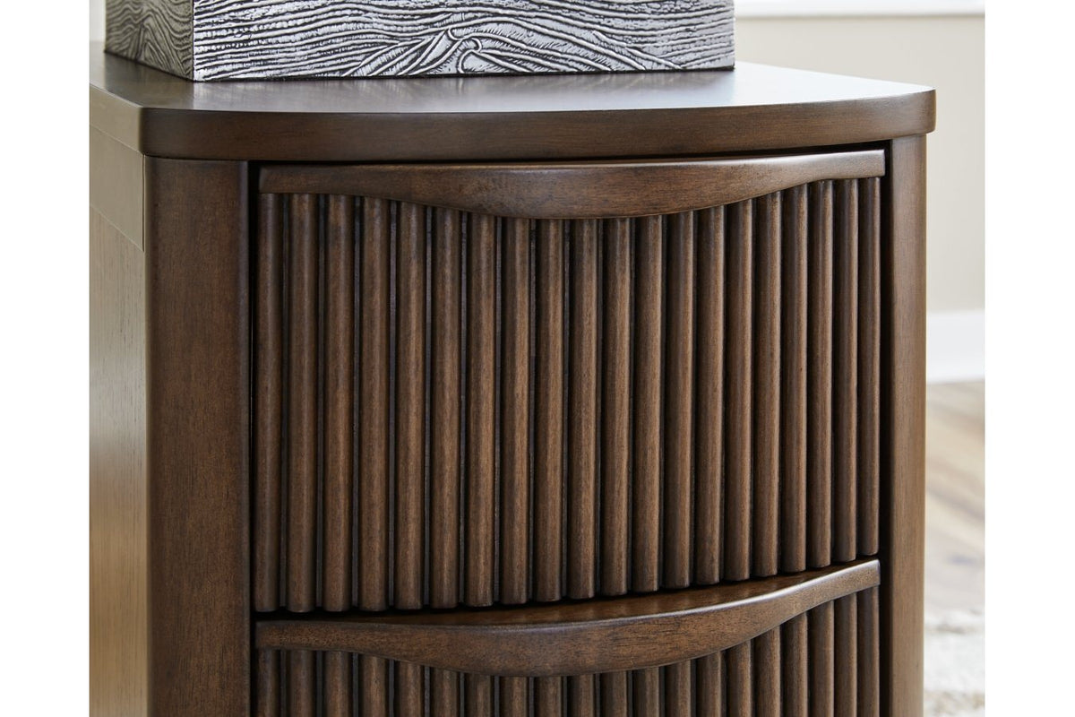 Camdill Power Chairside Table - Dark Brown