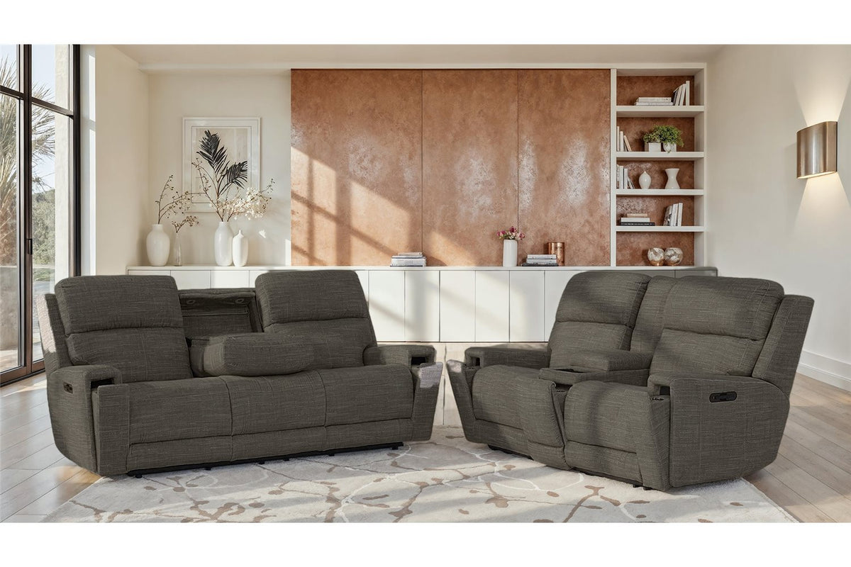 Stanton 895 Polar Dark Grey Power Console Loveseat