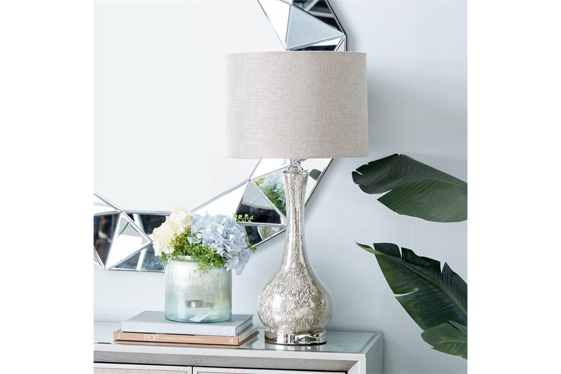 Table Lamp w/ Faux Mercury Glass Finish