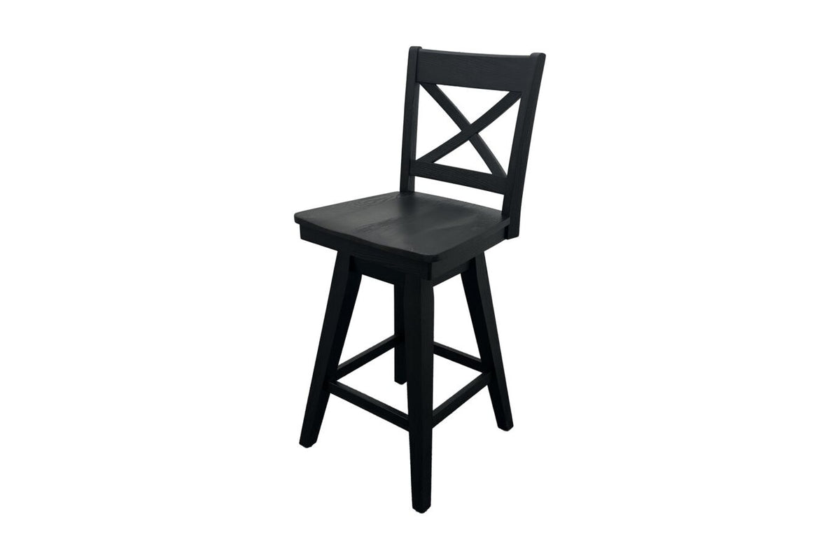 Black X-Back Swivel Counter Stool