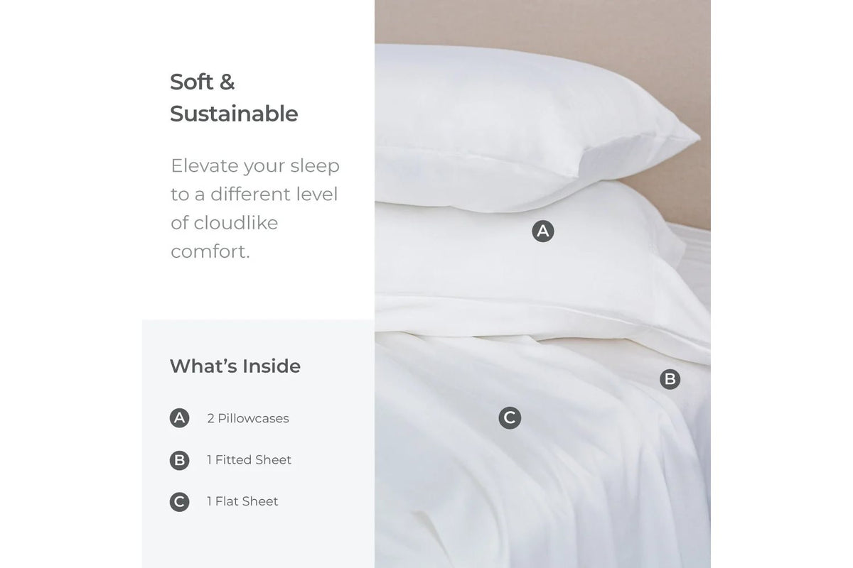 Cariloha Classic White Bamboo Sheet Set