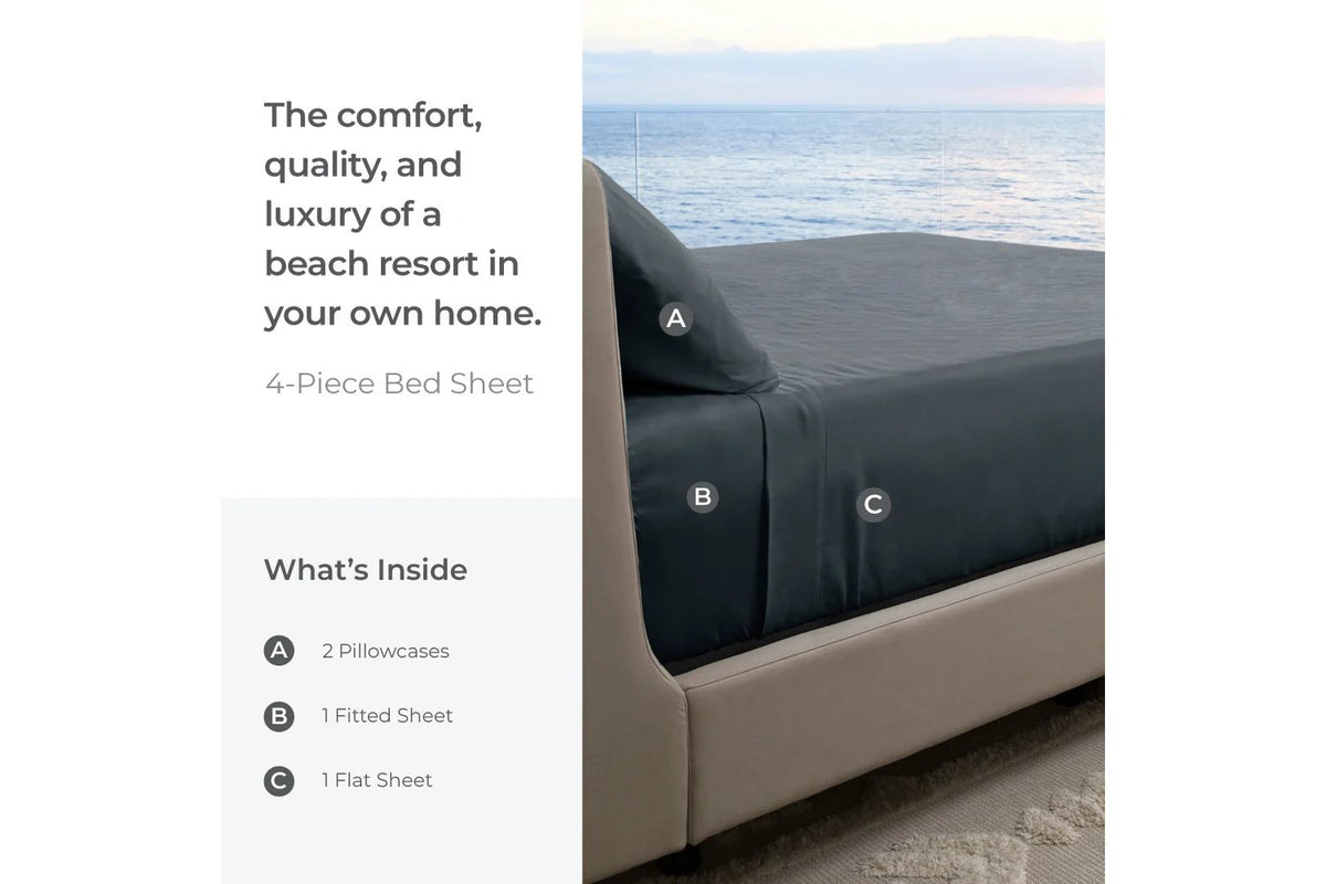 Cariloha Resort Blue Lagoon Bamboo Sheet Set