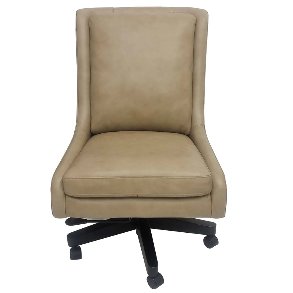 Lotus Cream Armless Leather Match Desk Chair
