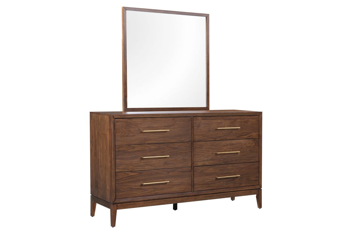 Jasper Modern Walnut Square Mirror