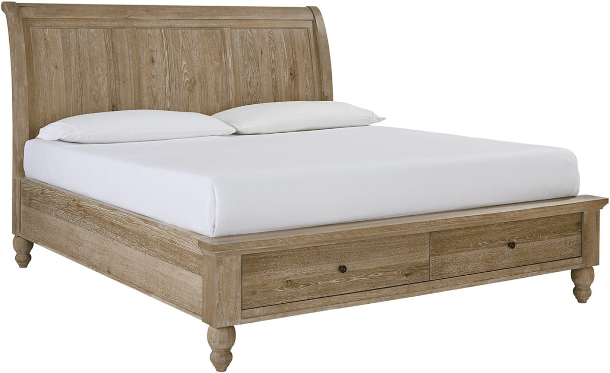 Cambridge Khaki Storage Sleigh Bed