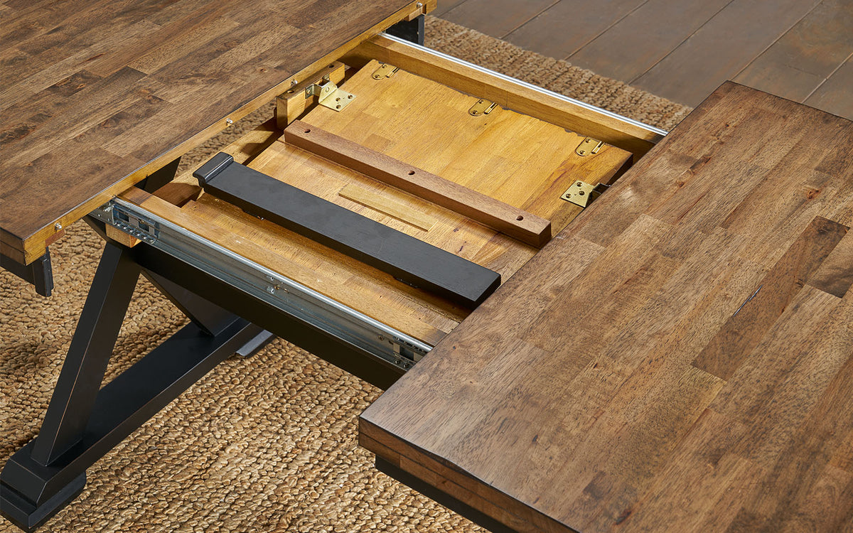 Stormy Ridge White and Nutmeg Trestle Table