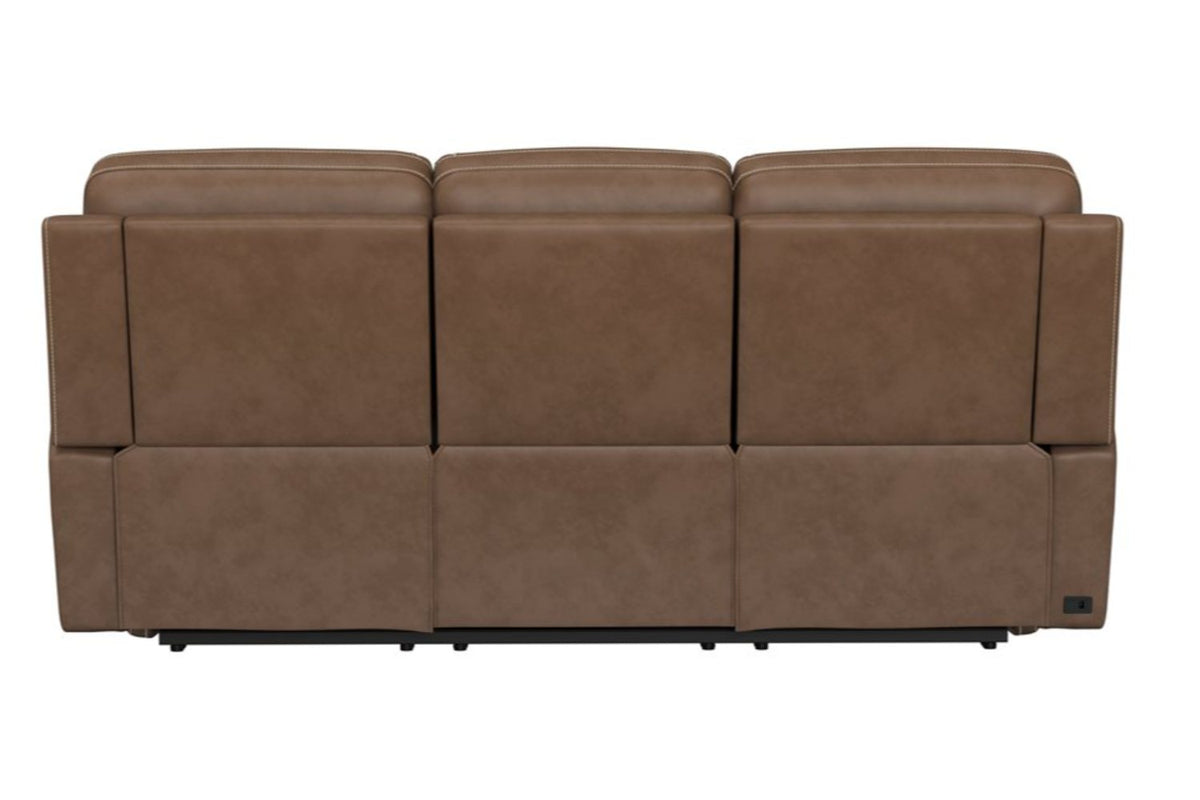 Wells Brown Leather Zero Gravity Sofa with Heat and Massage