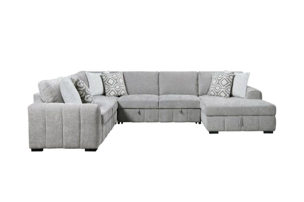 Ritchie 4 Pc Sectional w/ Sleeper Loveseat - Gray