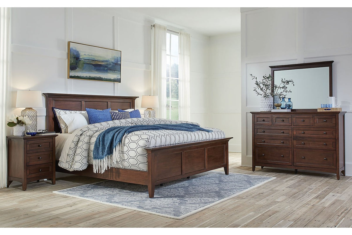 Westlake Cherry Brown Panel Bed