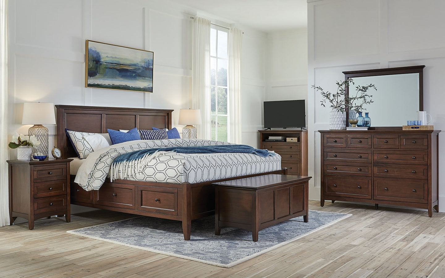 Westlake Cherry Brown Storage Bed