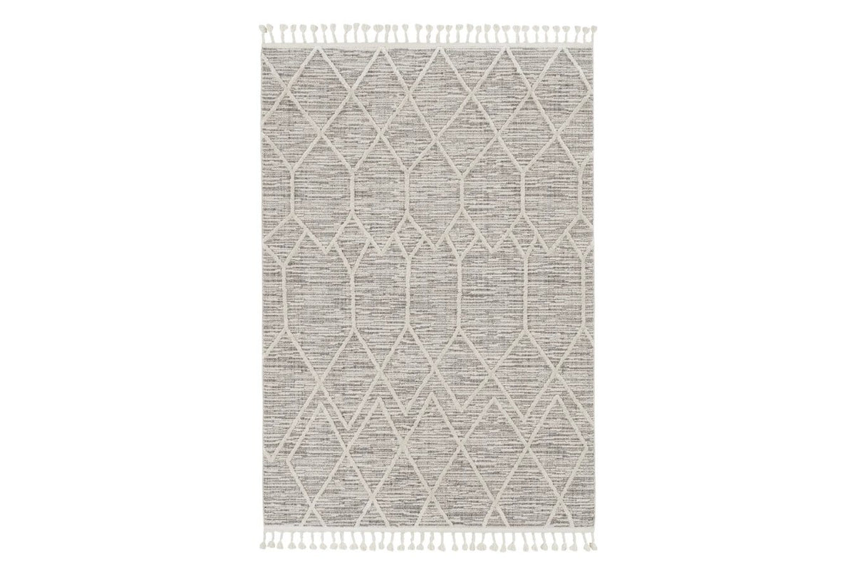 Willow Ivory Grey Honeycomb Rug