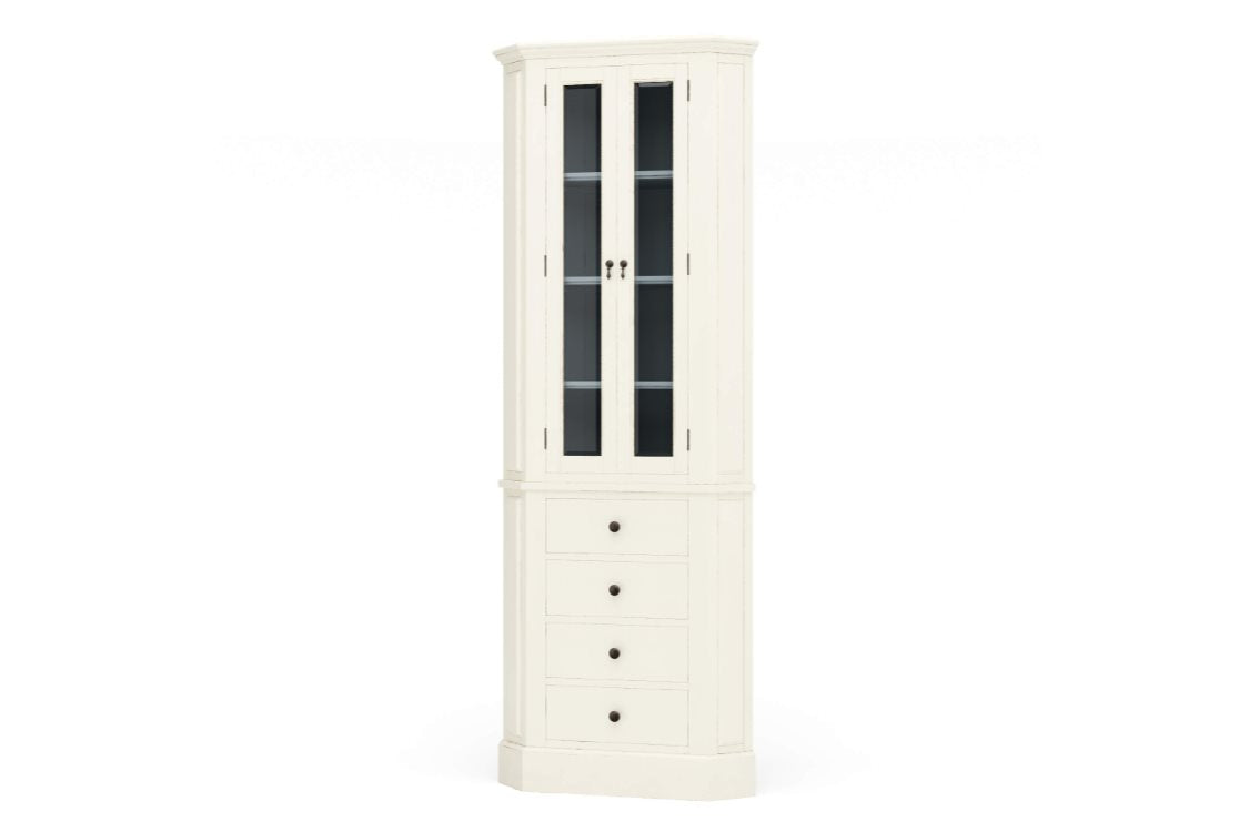 Jefferson White Harvest and Ocean Blue Corner Cabinet