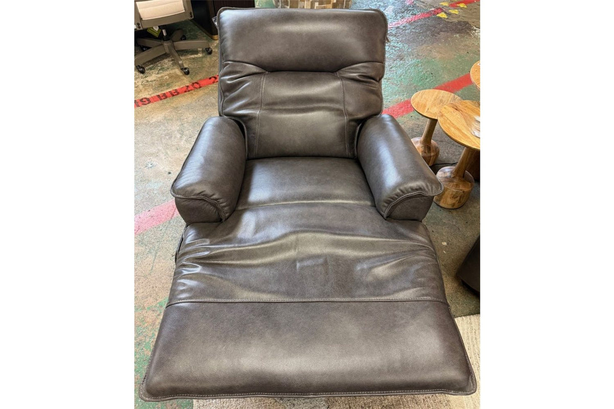 Sundance Charcoal Leather Swivel Glider Recliner