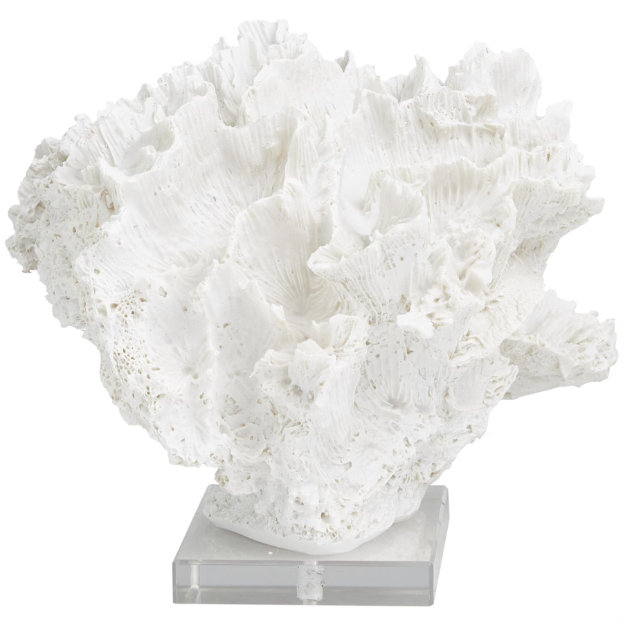White Polystone Coral Sculpture