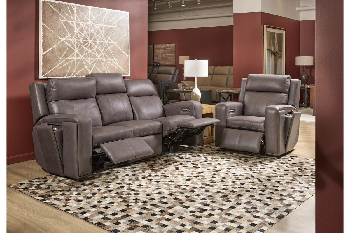 Wyatt Gunmetal Power Reclining Sofa