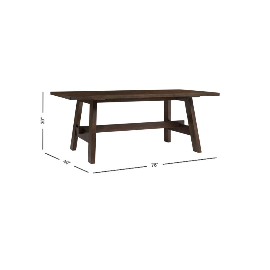 West End Saddle Brown Lodge Trestle Dining Table