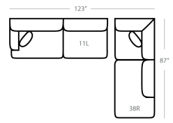 308 2Pc Stanton Sectional - Custom