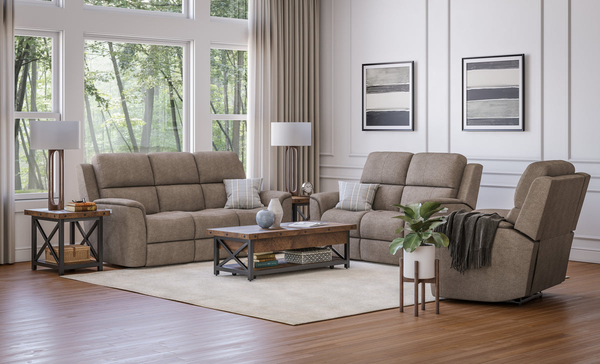 Henry Fog Gray Power Reclining Sofa with Power Headrests and Lumbar