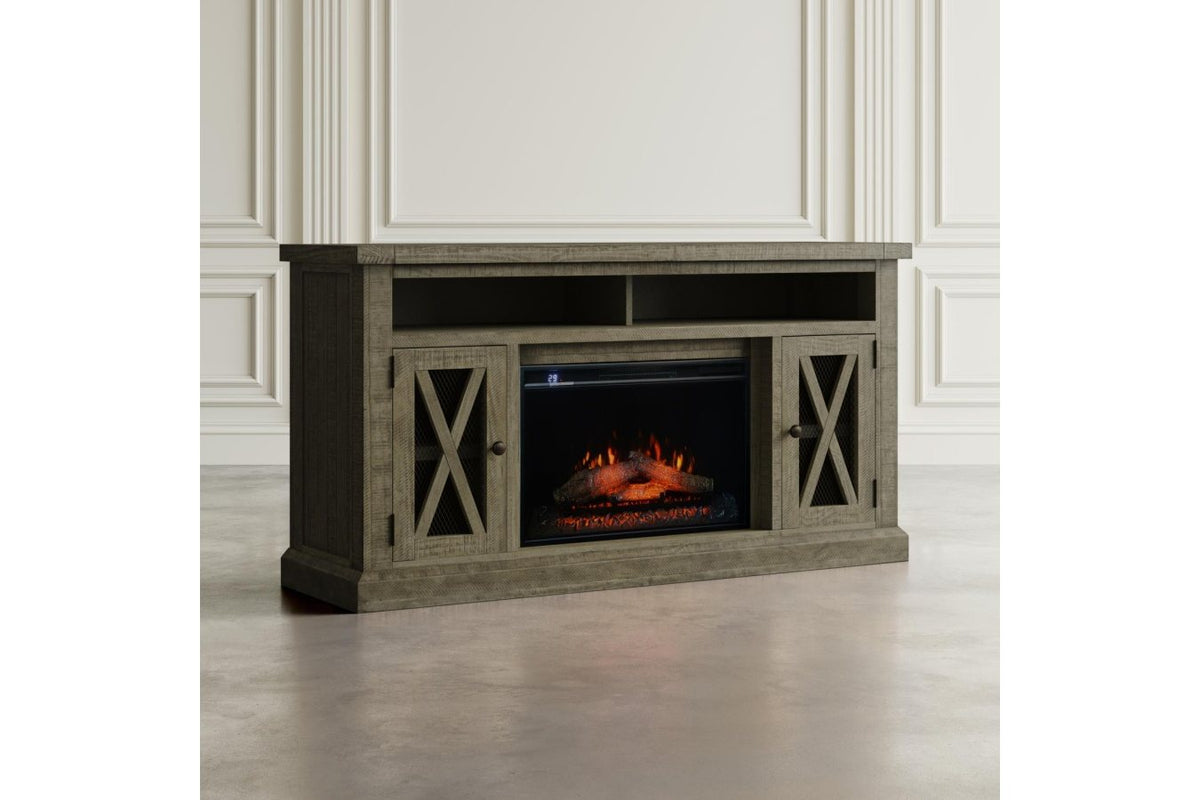 Telluride Driftwood Fireplace Media Console