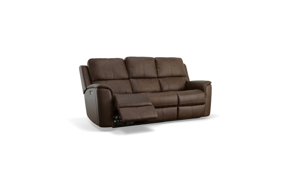 Henry Burnt Umber Leather Power Reclining Sofa